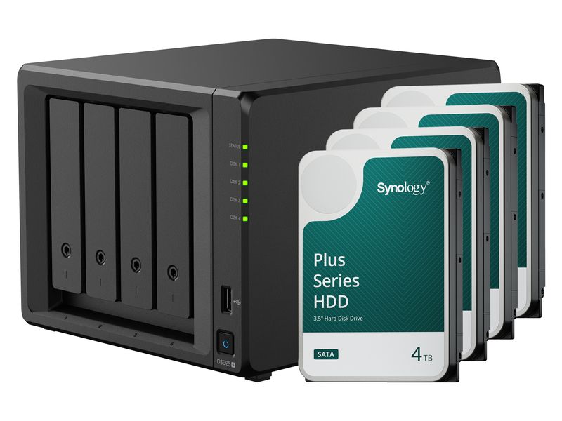 Synology NAS Diskstation DS925+ 4-bay Synology Plus HDD 16 TB