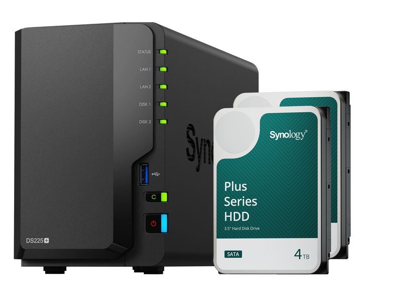Synology NAS DiskStation DS225+ 2-bay 2x 4 TB HDD Synology Plus