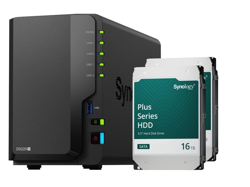 Synology NAS DiskStation DS225+ 2-bay 2x 16 TB HDD Synology Plus
