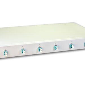 Lightwin 19 1HE Spleissbox, Multimode, OM3 6x DLC MM Kupplung aqua, 12xLC/UPC Pigtails