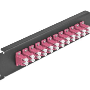 Delock 10Patchpanel Duplex 12Port LC Multimode OM4,1HE,Violett-Schwarz,254x44x10