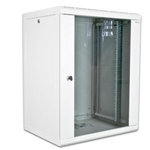 WIREWIN 19 Wandschrank, 18HE 1-teilig, grau, mit abnehmbaren Türen