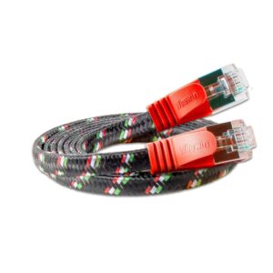 SLIM Toughpatchkabel 3m, Rot, Cat.6 Geschimt, Nylonschutzmantel