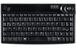 Active Key kompakt Tastatur AK-440-TU, USB 19 mm Trackball, US-Layout, schwarz