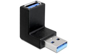 USB3.0 Winkeladapter: A-Buchse zu A-Stecker für USB3.0 Geräte, 90Grad gewinkelt