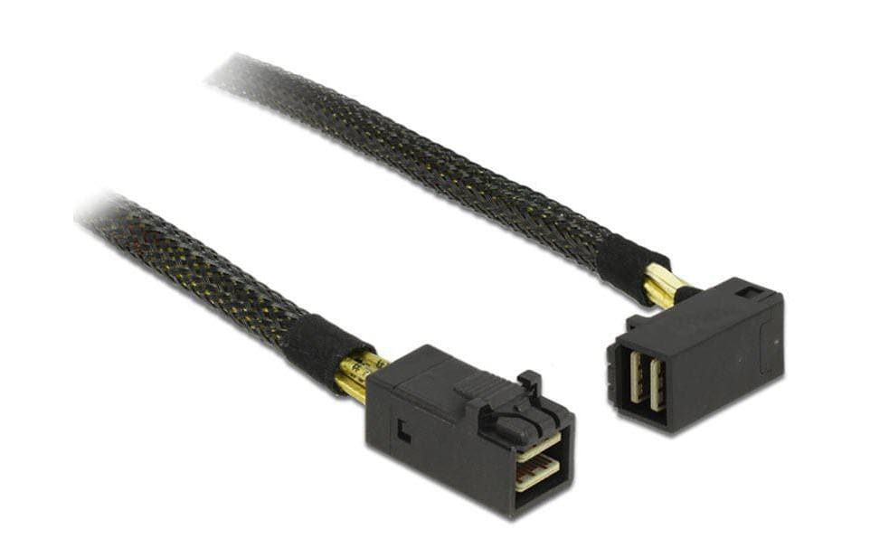 SAS Kabel: SFF8643--SFF8643, 0.5m,gewinkelt internes Multilane MiniHD-SAS Kabel