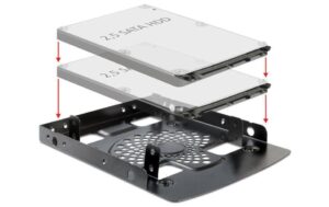 Delock HDD Einbausatz, 2x 2.5 HDD in 3.5 schwarz