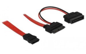 SATA2 Kabel für Slimline Geräte(ODD), 50cm SATA+Power, 7+6 Pin Anschluss, 5 Volt SATA