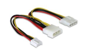 Kabel Stromversorgung Y-Kabel / Weiche, intern von 5 1/4 auf 1x 3 1/2 + 1x5 1/4