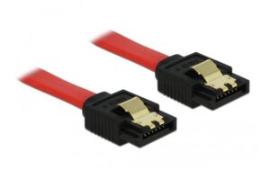 Delock SATA-3 Kabel: 20 cm,Metall Clip, rot 6 Gbps, kompatibel mit Sata2 und 1