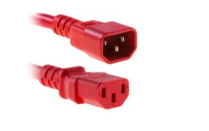 Verlängerungs-Netzkabel 230V: 3 Meter Kaltgerätestecker, rot