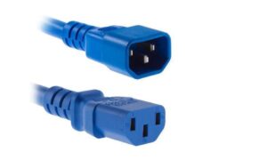 Verlängerungs-Netzkabel 230V: 2 Meter Kaltgerätestecker, blau