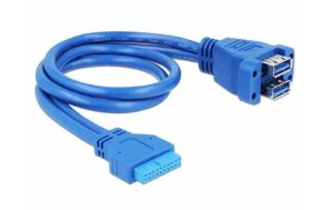 Delock 82942 USB 3.0 Pinheader Buchse auf 2 x USB 3.0-A Buchse übereinander