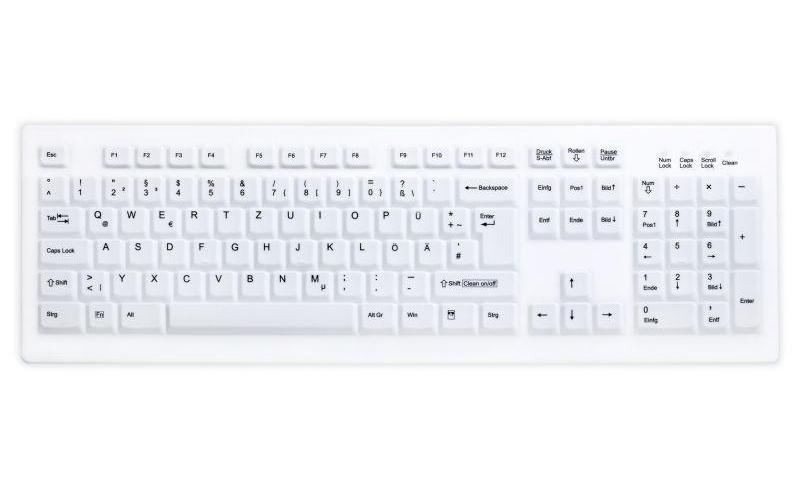 Active Key desinfizierbare Tastatur, weiss USB 2.4Ghz, mit Wechselmembrane